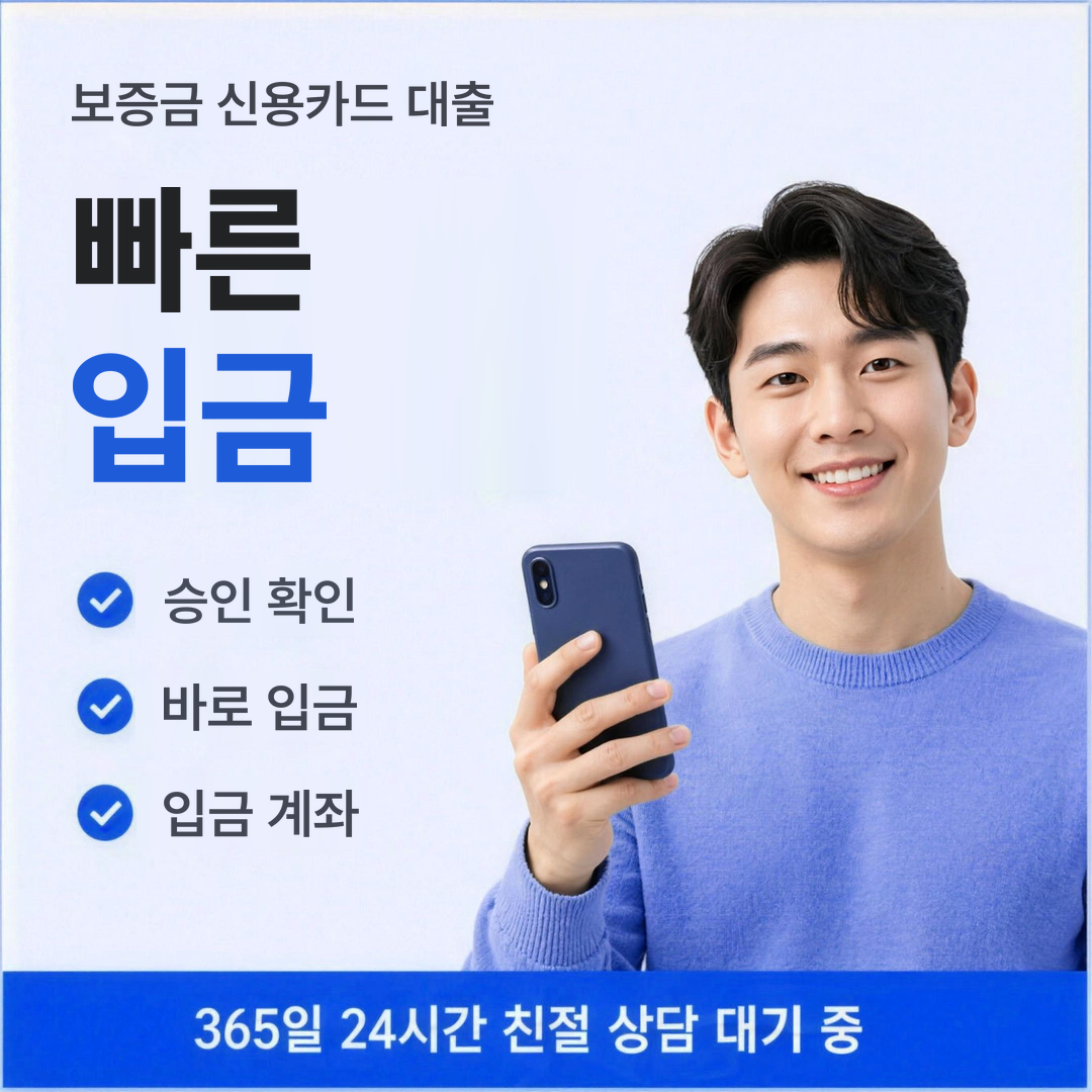다음머니 보증금 신용카드 대출 빠른 입금 안내
