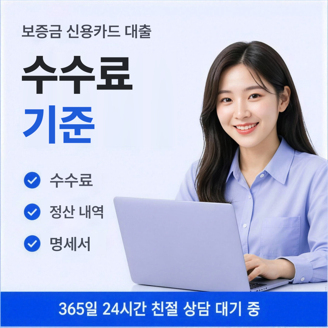다음머니 보증금 신용카드 대출 수수료 기준 안내